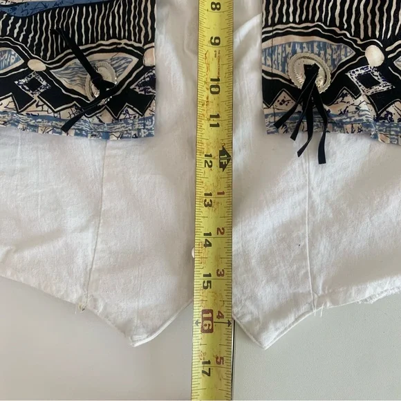 Vintage Roughrider Western Fringe Cropped Button Up Shirt Blue Black Small - Picture 10 of 14